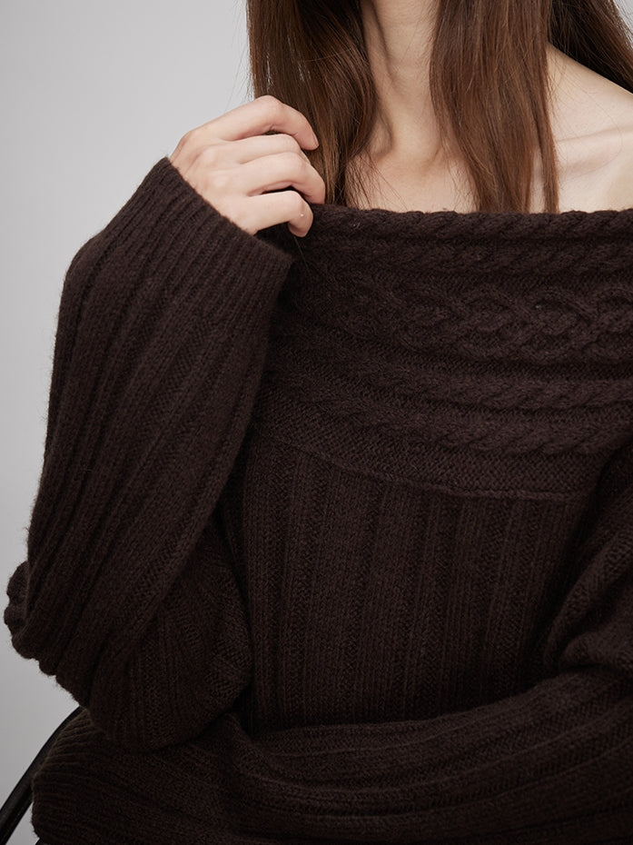 Off-Shoulder Knit Tops Or Knit Waist Skirt_BDHL7992