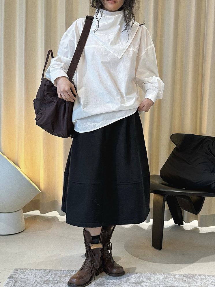 Patchwork A-Line Midi Skirt_BDHL8153