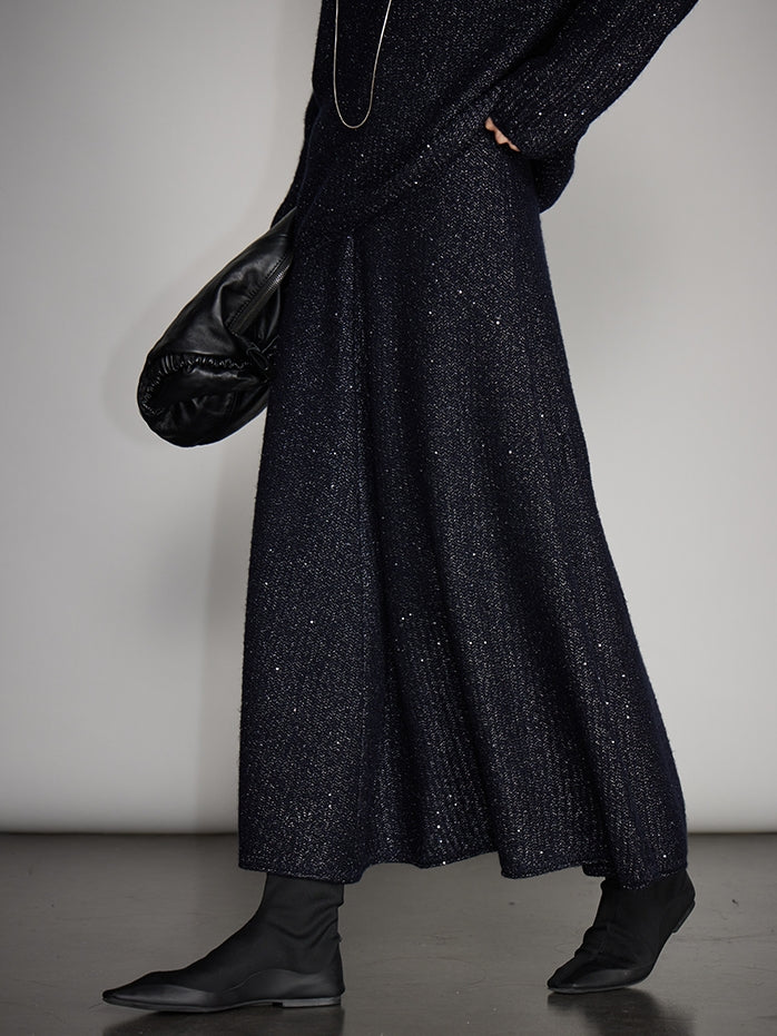 Round-Neck Knit Top Or A-Line Knit Skirt_BDHL7993