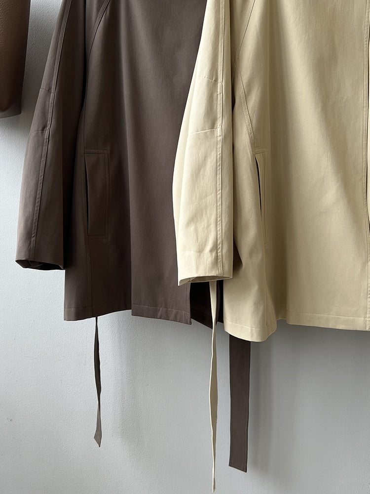 Retro Stand Collar Trench Coat_BDHL7126