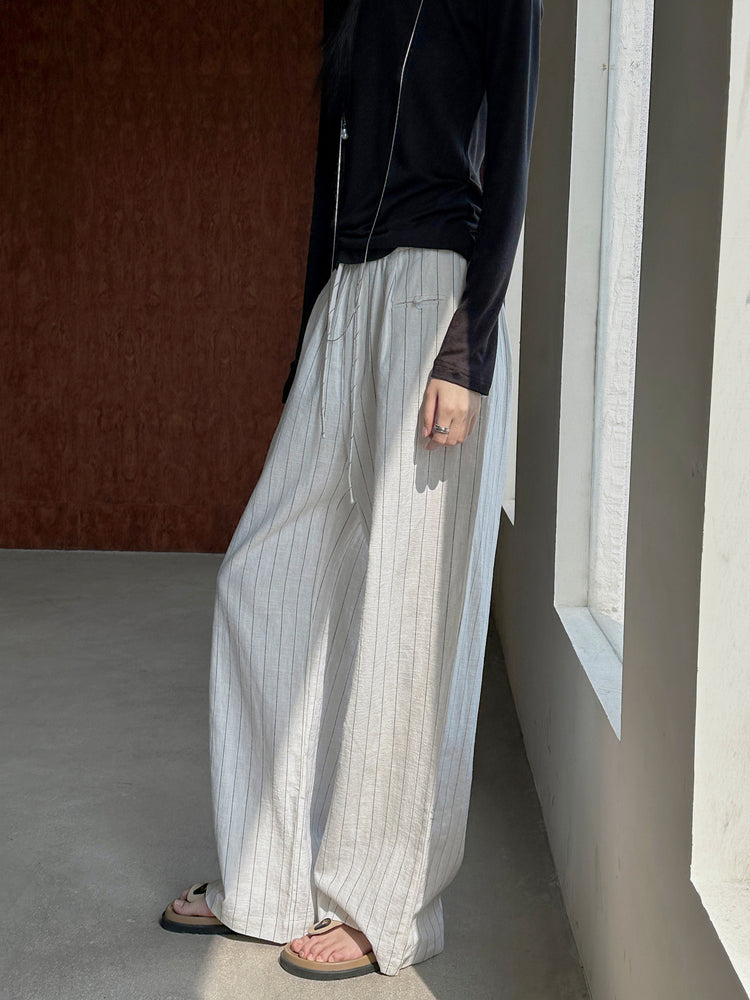 Striped Loose Wide Pants_BDHL6213