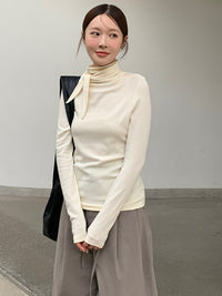 Half Turtleneck Knit With Tie_BDHL6437