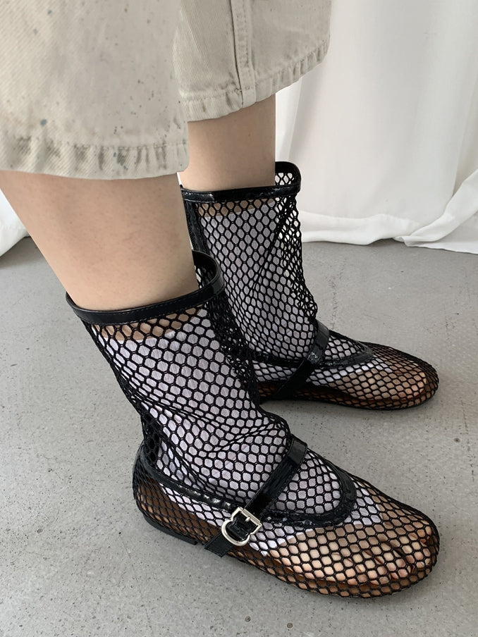 Mesh Fishnet Sandals_BDHL7460