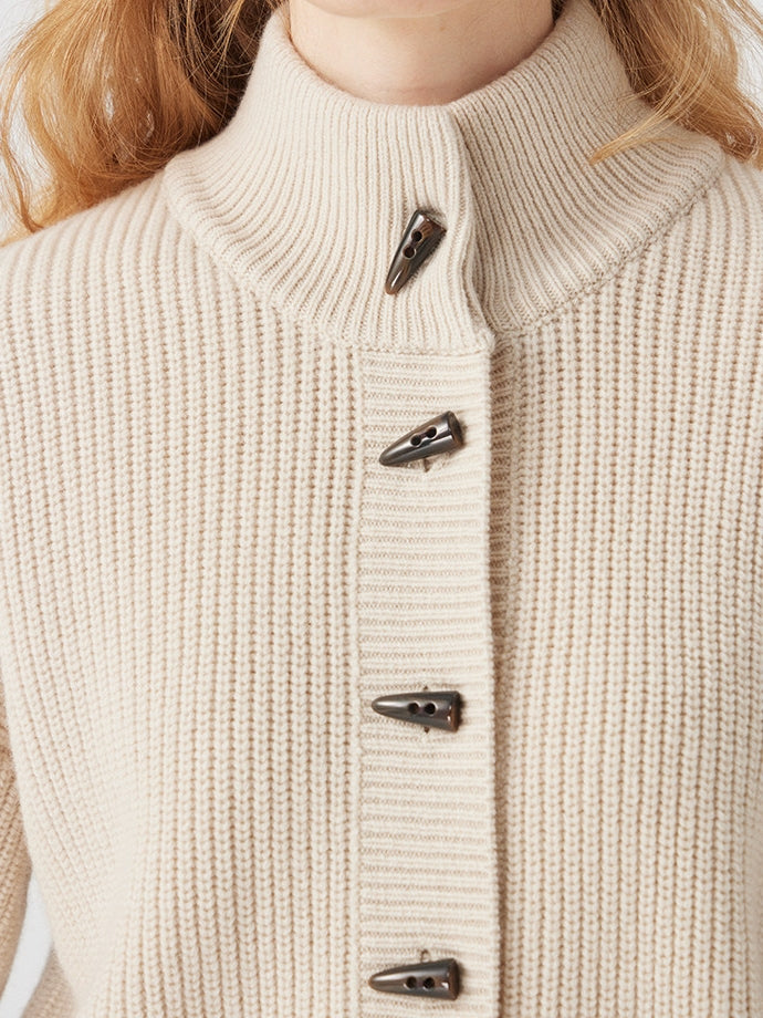 立領羅紋針織開襟衫_BDHL8117