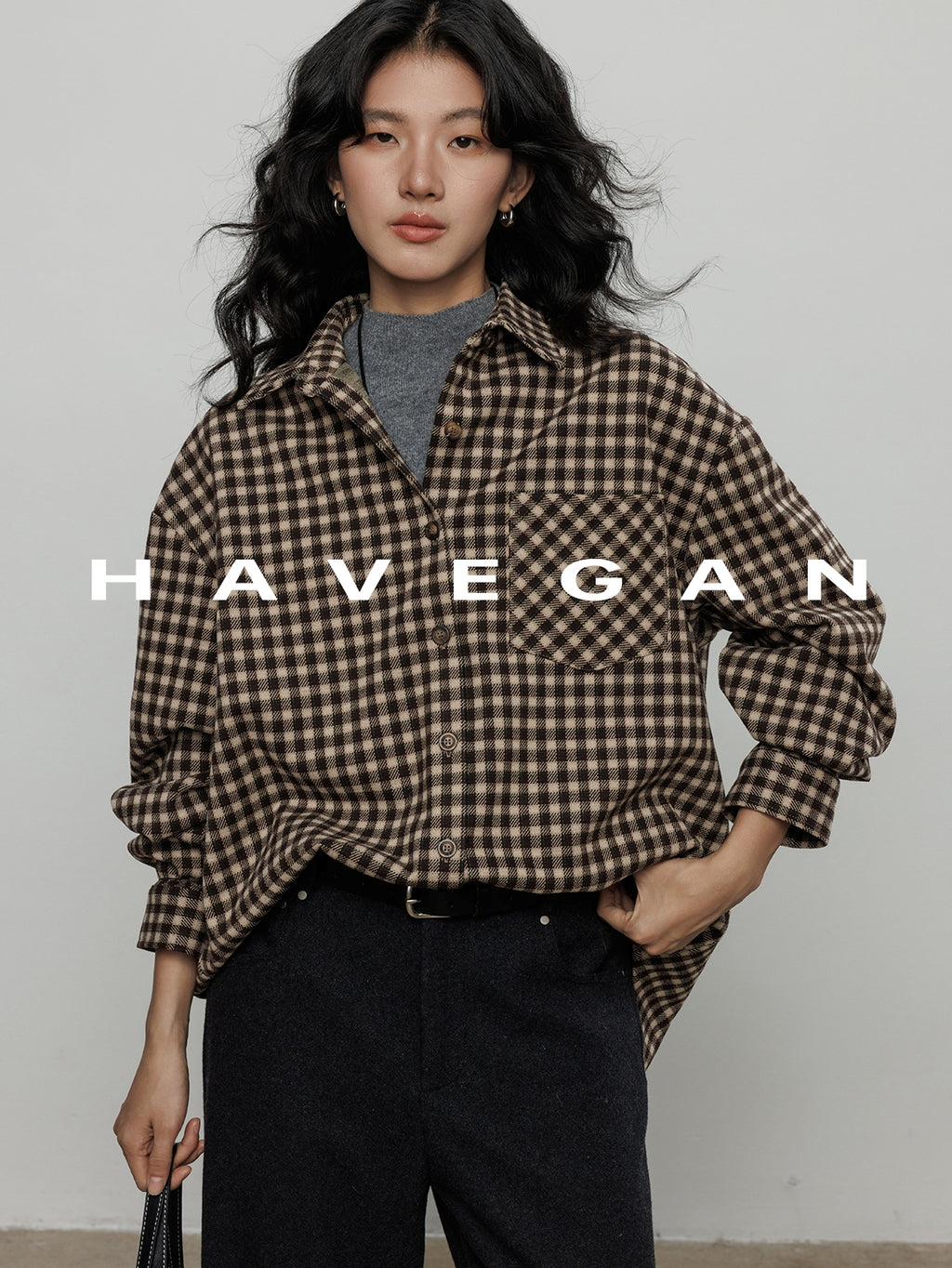 格紋磨毛棉襯衫_BDHL7960