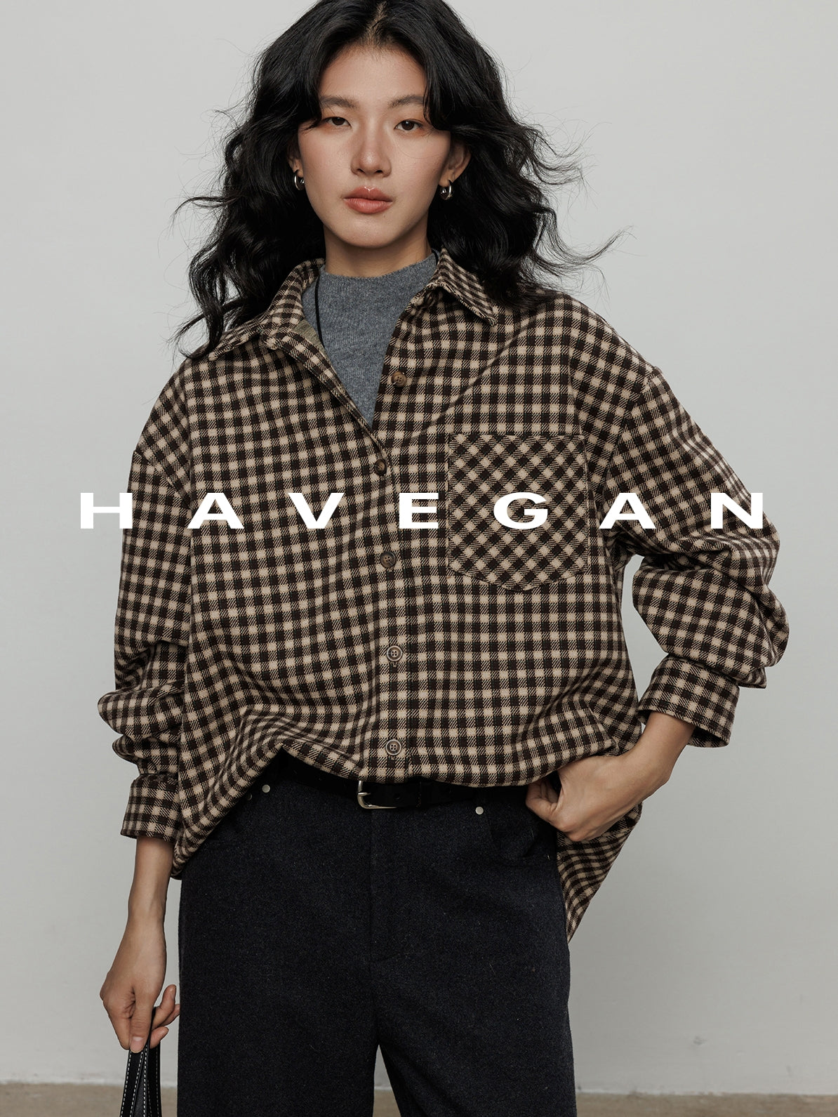 格紋磨毛棉襯衫_BDHL7960