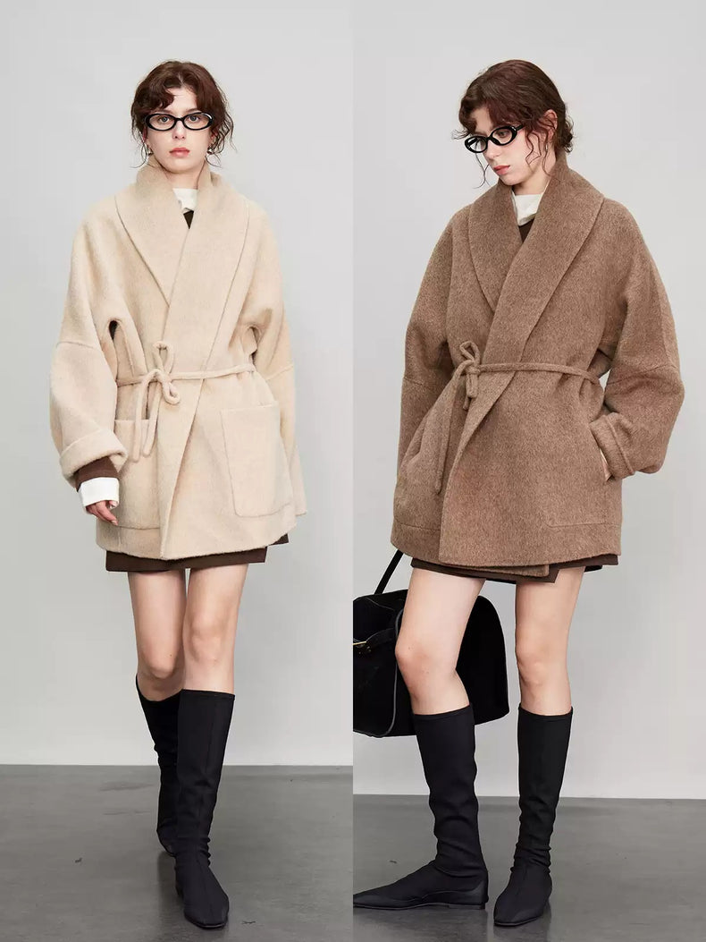 Bathrobe Short Large Lapel Coat_BDHL6684