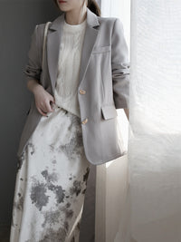 Draped Shiny Printed Skirt_BDHL7261