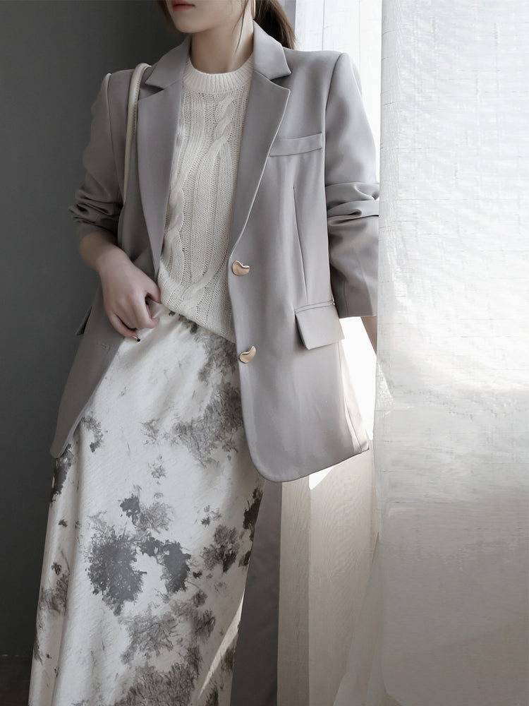 Draped Shiny Printed Skirt_BDHL7261
