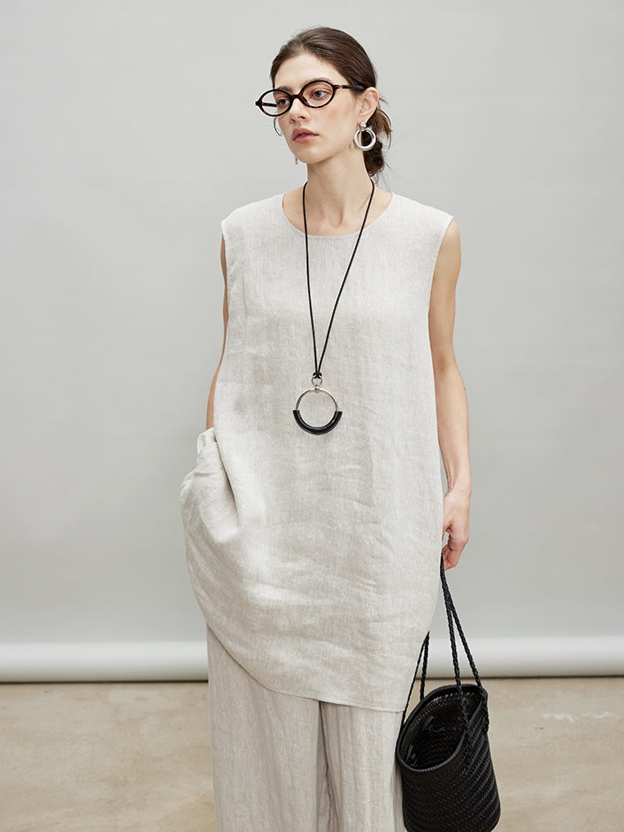 Loose Sleeveless Vest Or Wide Pants_BDHL7190