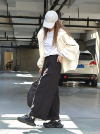 Black Loose Silhouette Pants_BDHL6526