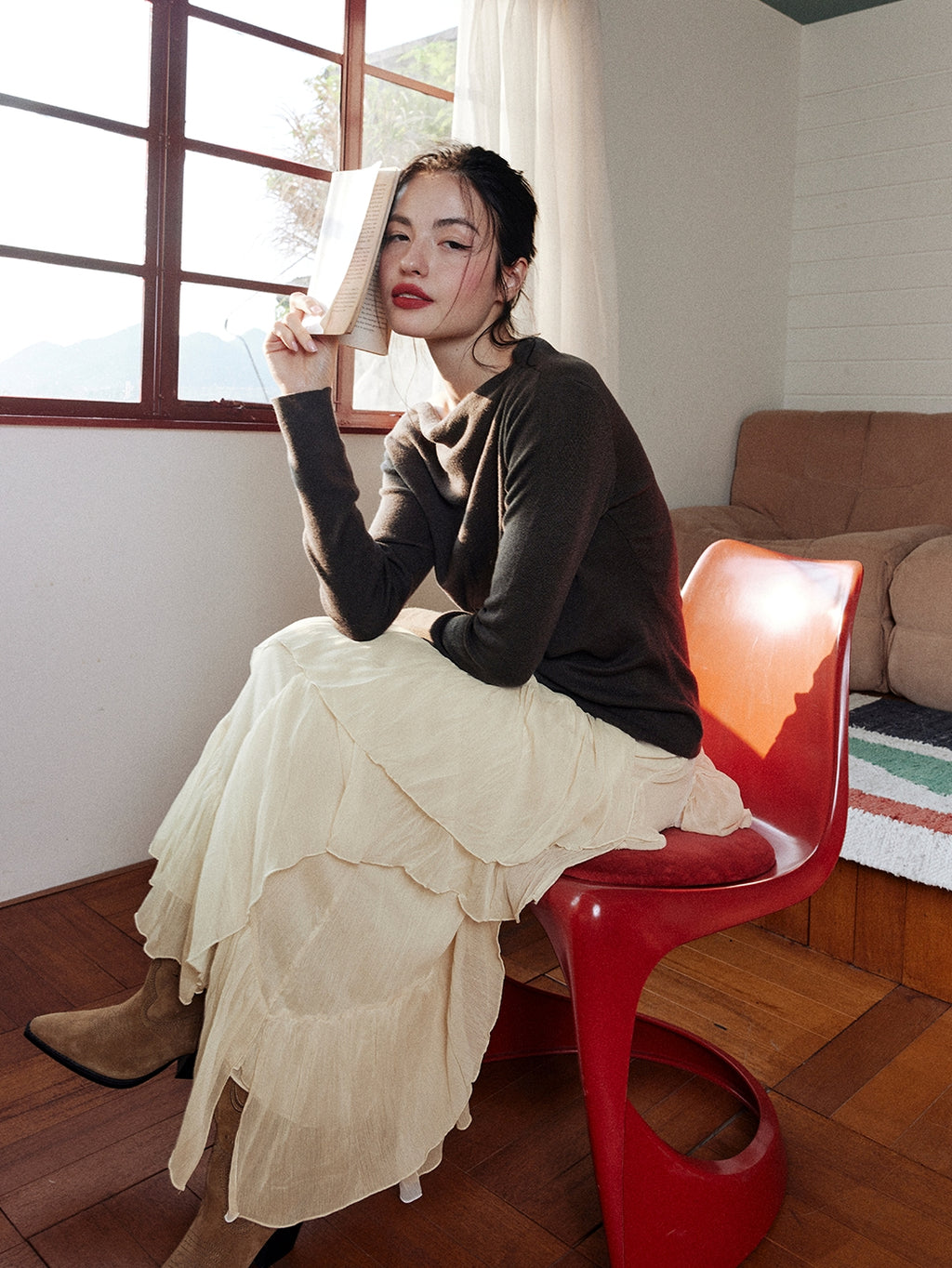 Asymmetrical Tulle Skirt_BDHL7999