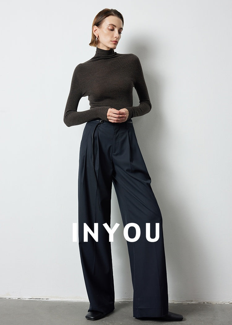 Straight Wide Pleated Pants_BDHL6389