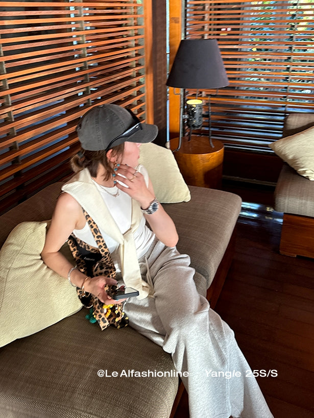 Drawstring Sweatpants Cropped Pants_BDHL8010