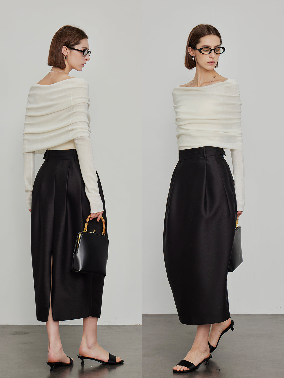 High-Waisted Pleated Bud Skirt_BDHL6491