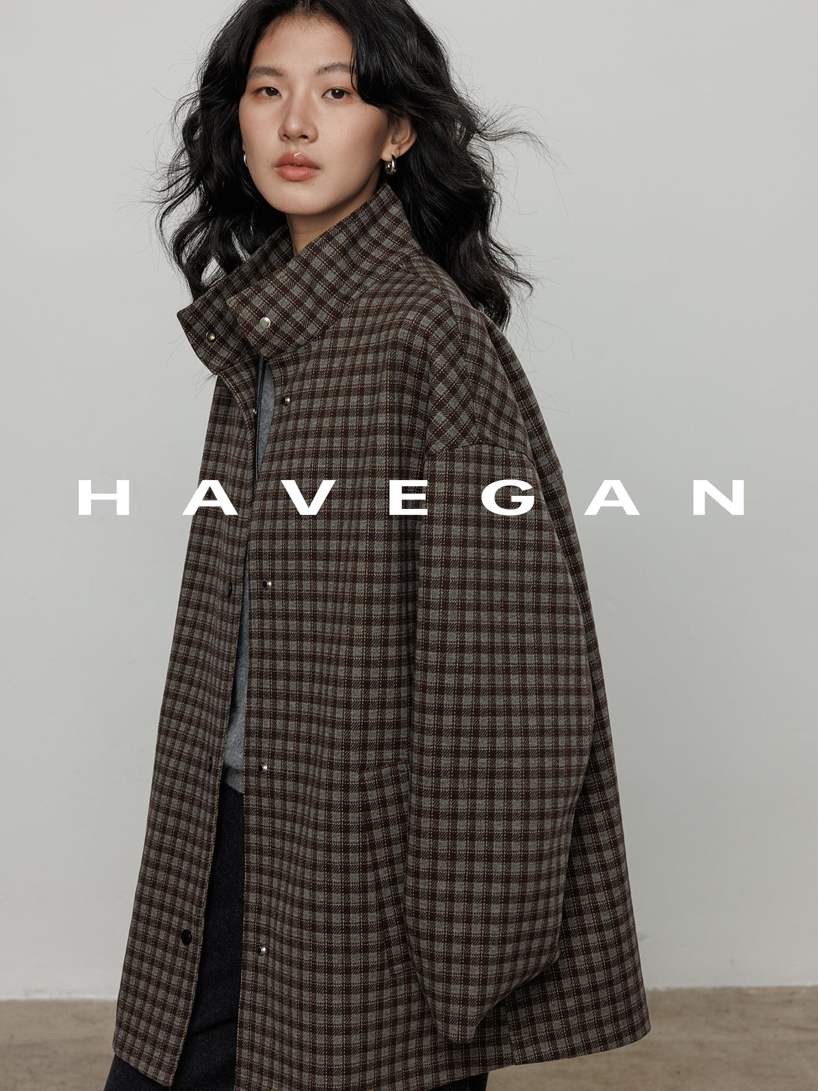 立領格紋上衣_BDHL7961