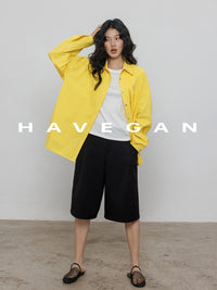 Hem Slit Design Shirt_BDHL7231