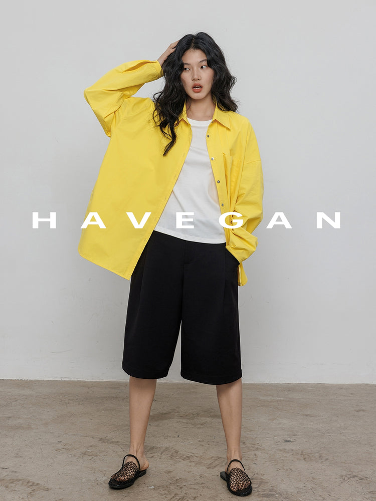 Hem Slit Design Shirt_BDHL7231
