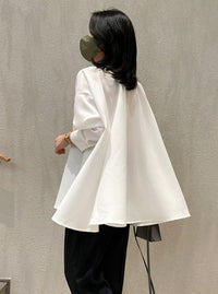 Long Sleeve Chiffon Cape Shirt_BDHL6283