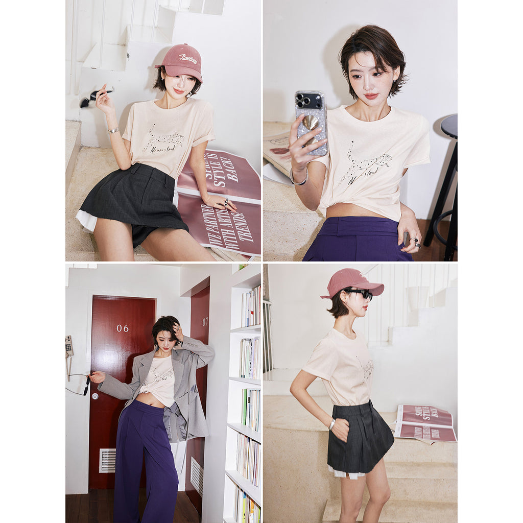 Leopard Print Short Sleeve T-Shirt_BDHL8248