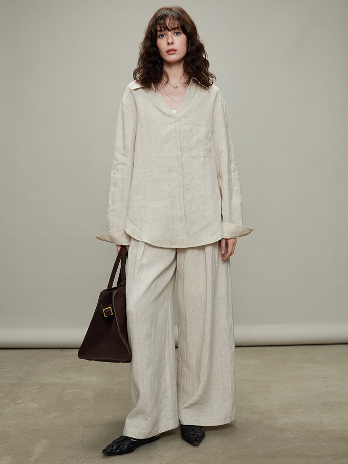 Thin Long-Sleeved Shirts & Wide Pants_BDHL6329