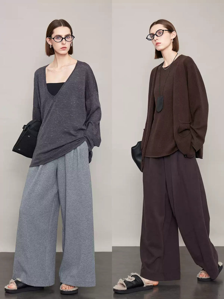 Velvet Thick Wide Draped Pants_BDHL6609