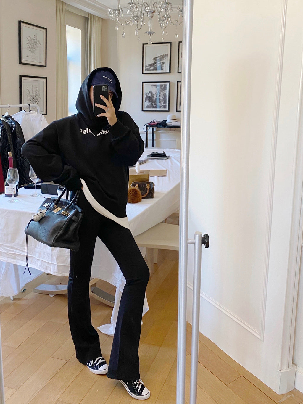 高腰彈力喇叭褲_BDHL8057