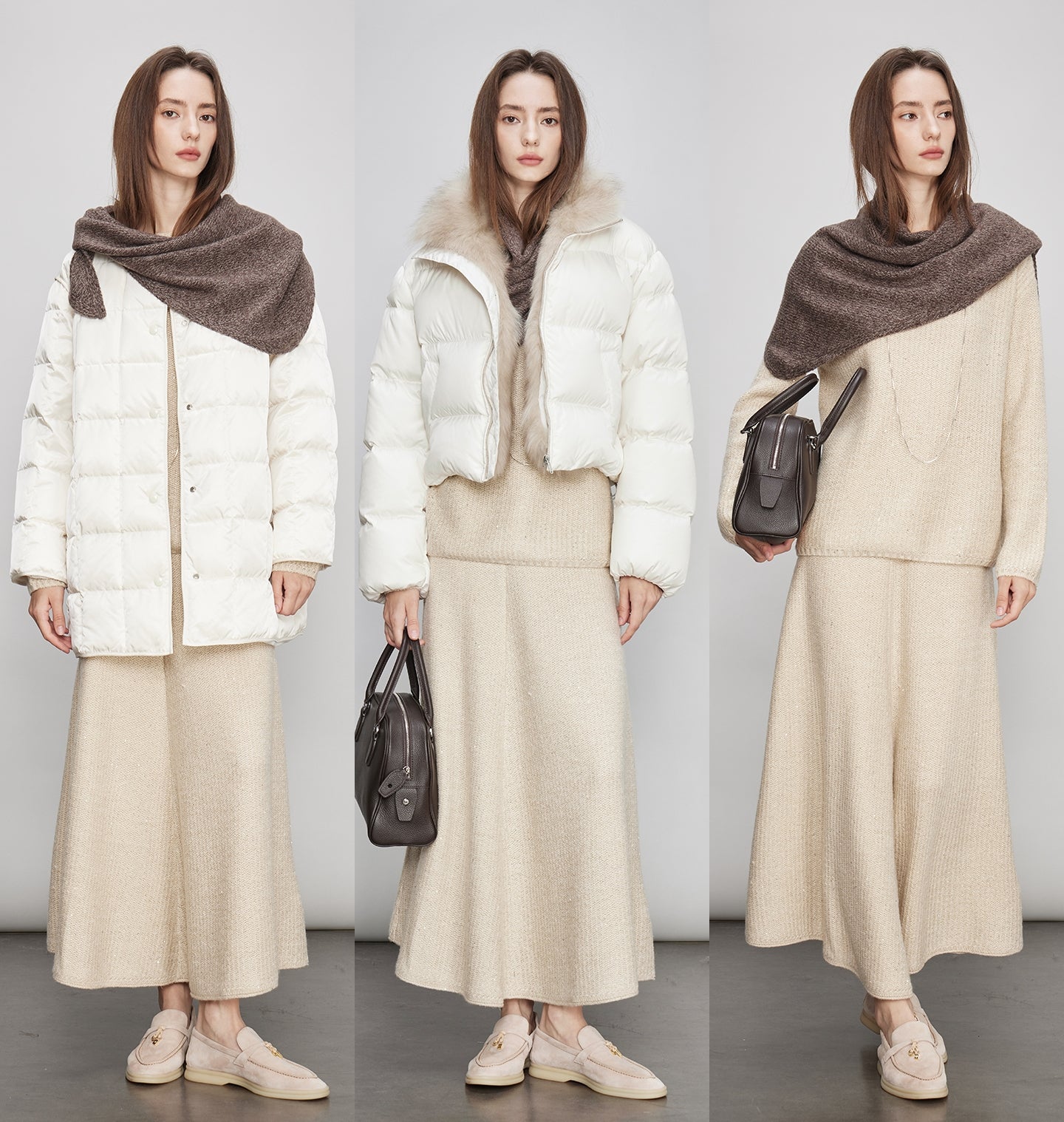 Round-Neck Knit Top Or A-Line Knit Skirt_BDHL7993