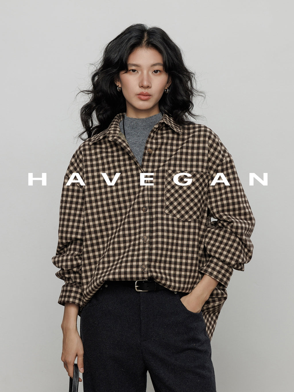 格紋磨毛棉襯衫_BDHL7960