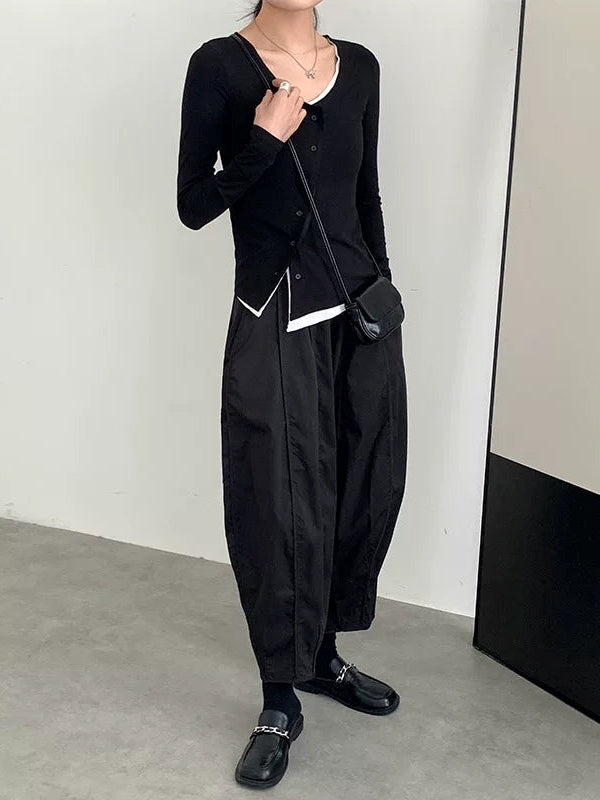 Loose Balloon Cropped Pants_BDHL8154