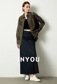 Tucked Straight Long Skirt_BDHL6387