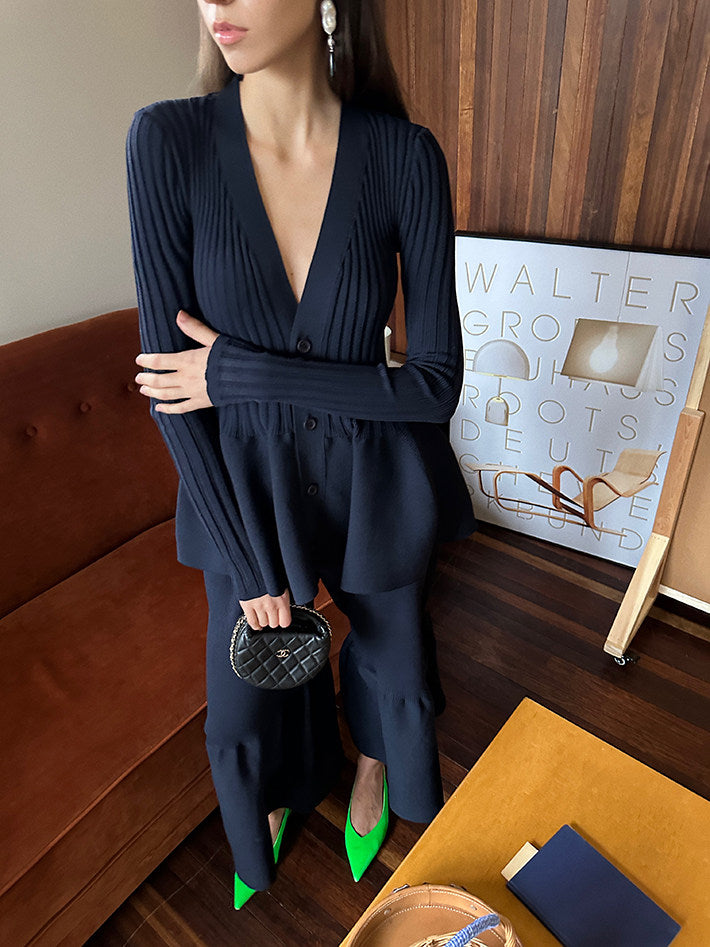 彈性針織開襟衫或褲子_BDHL8055