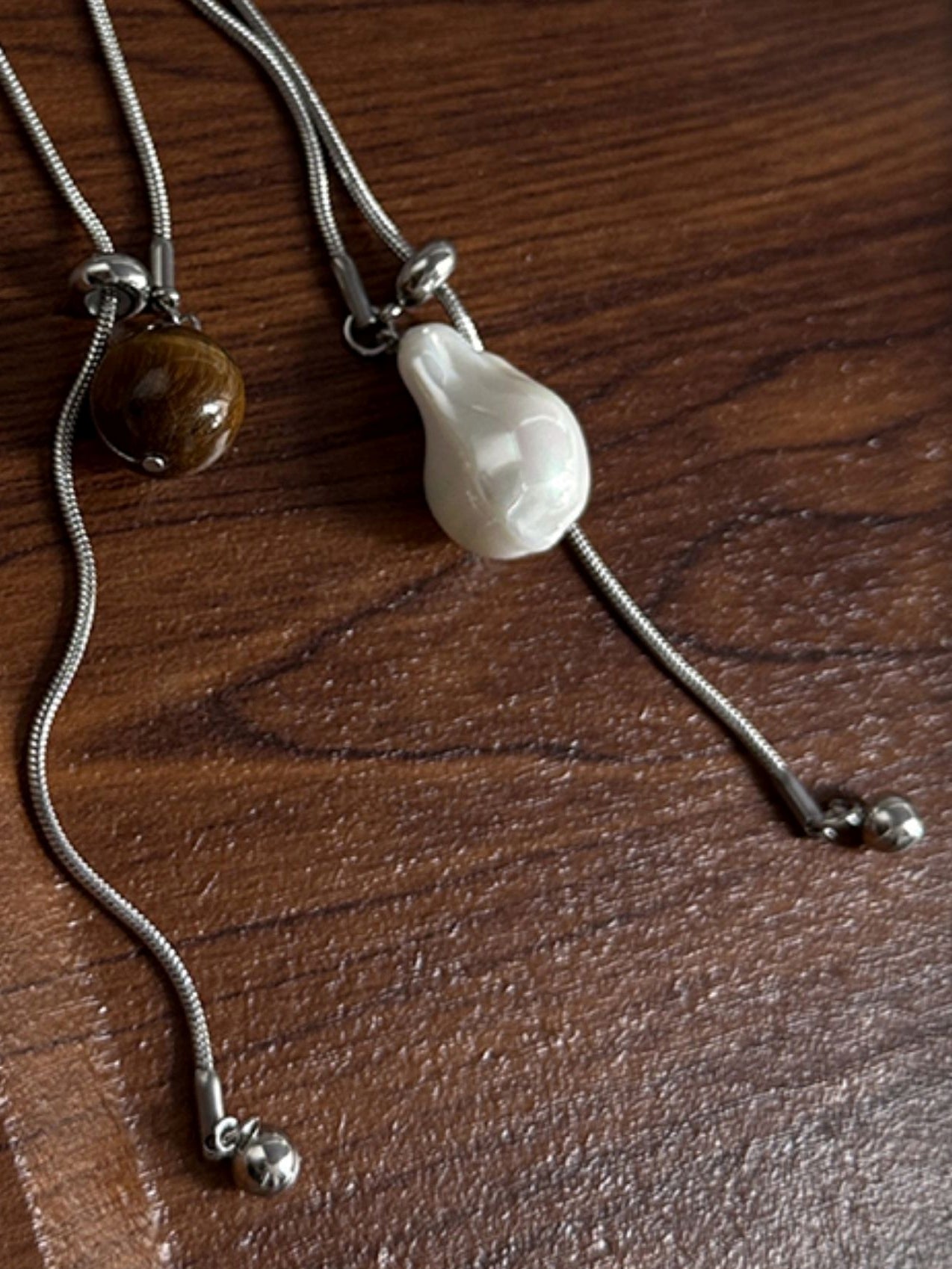 Tiger Eye Or Baroque Bead Necklace_BDHL7449
