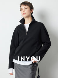 Stand-Up Collar Zip-Up Sweatshirt_BDHL6503