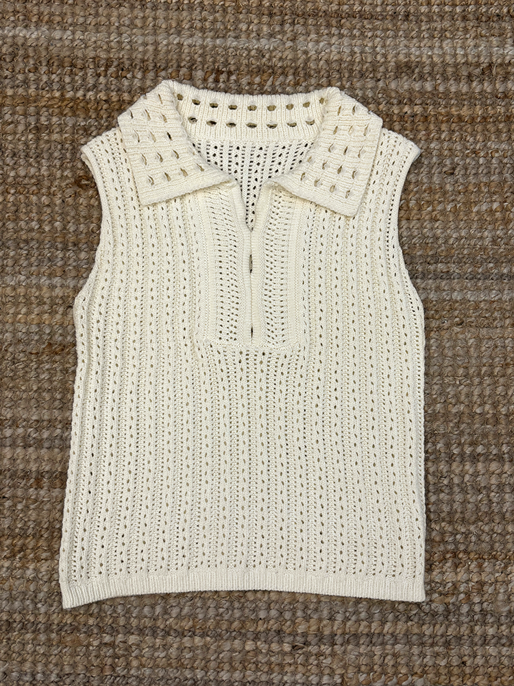 Hollow Sleeveless Knitted Tops_BDHL7295