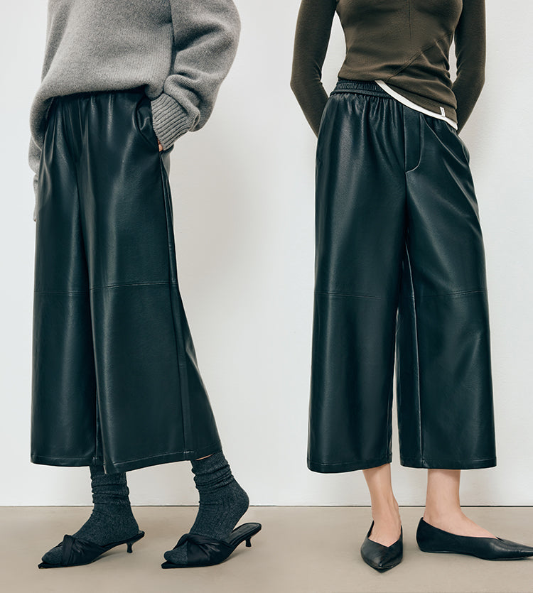 寬鬆七分皮褲_BDHL7907