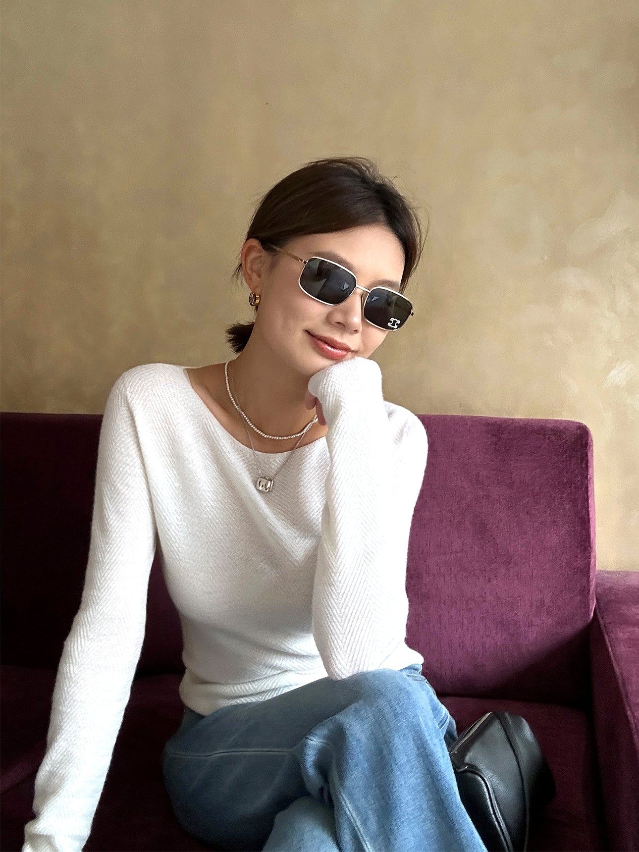 Stretch Slim Knit Tops_BDHL7848