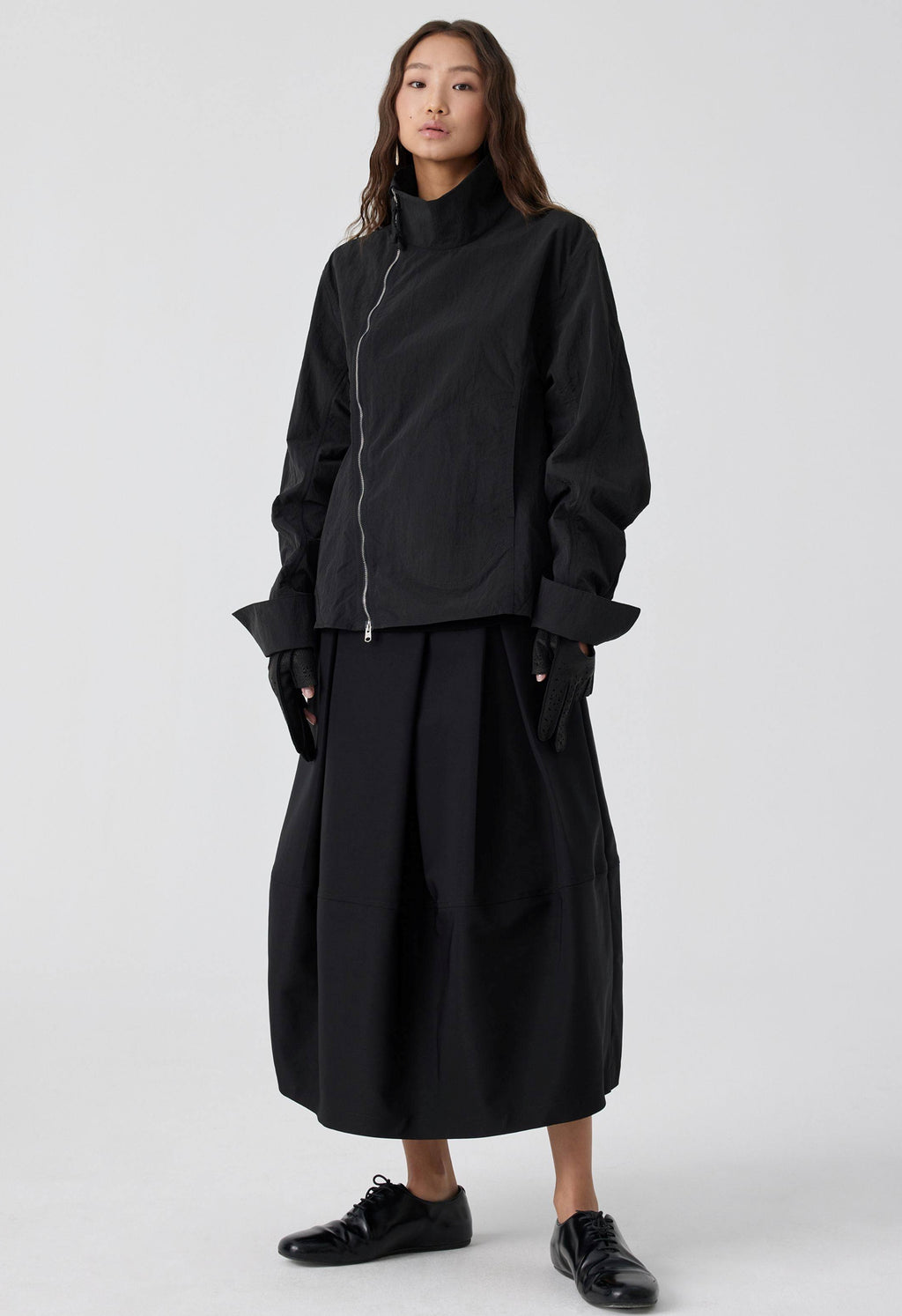 Pleated Bubble Long Skirt_BDHL8168