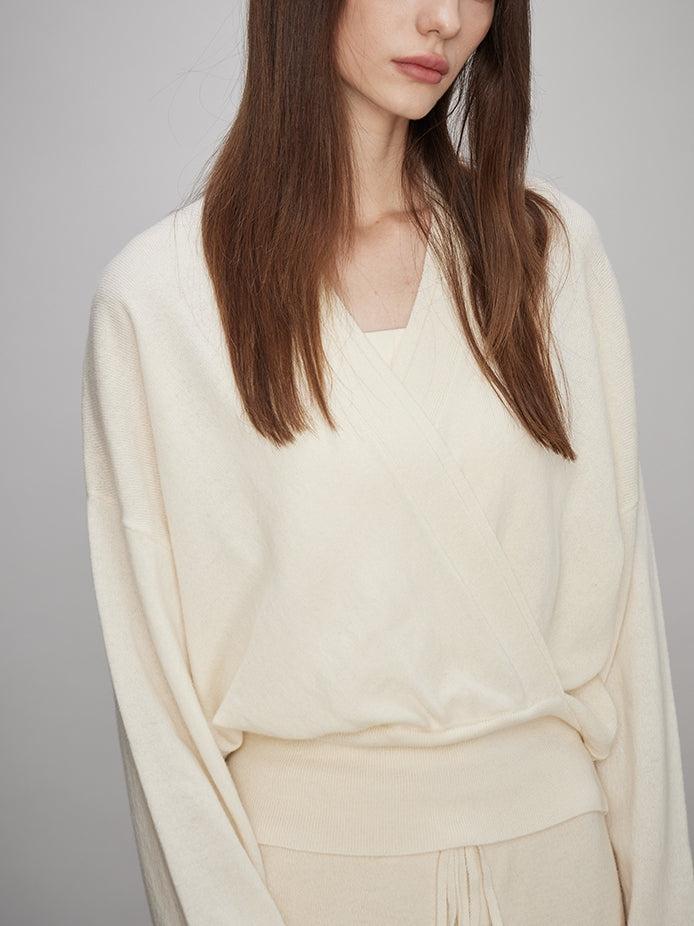 V-Neck Knit Tops Or Elasticated Waist Pants_BDHL7990