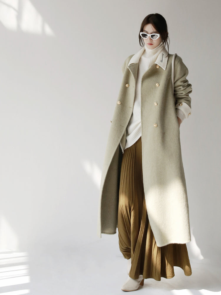 Sleeve Collar Switching Long Coat_BDHL6877