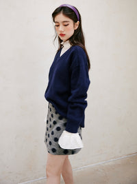 Polka Dot Simple Mini Skirt_BDHL6752