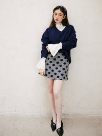 Polka Dot Simple Mini Skirt_BDHL6752