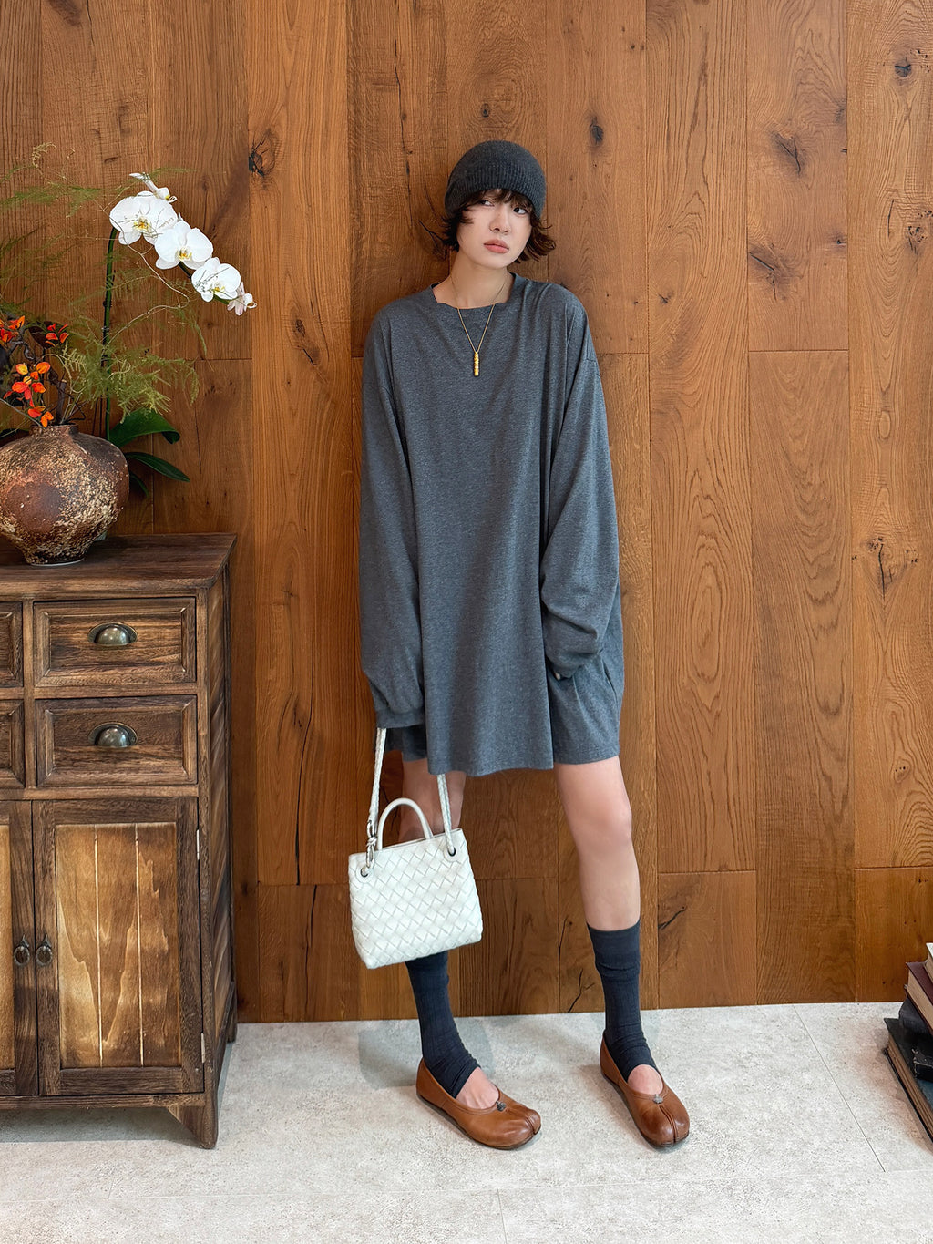 Oversized Cotton Long Sleeve Tunic_BDHL8426