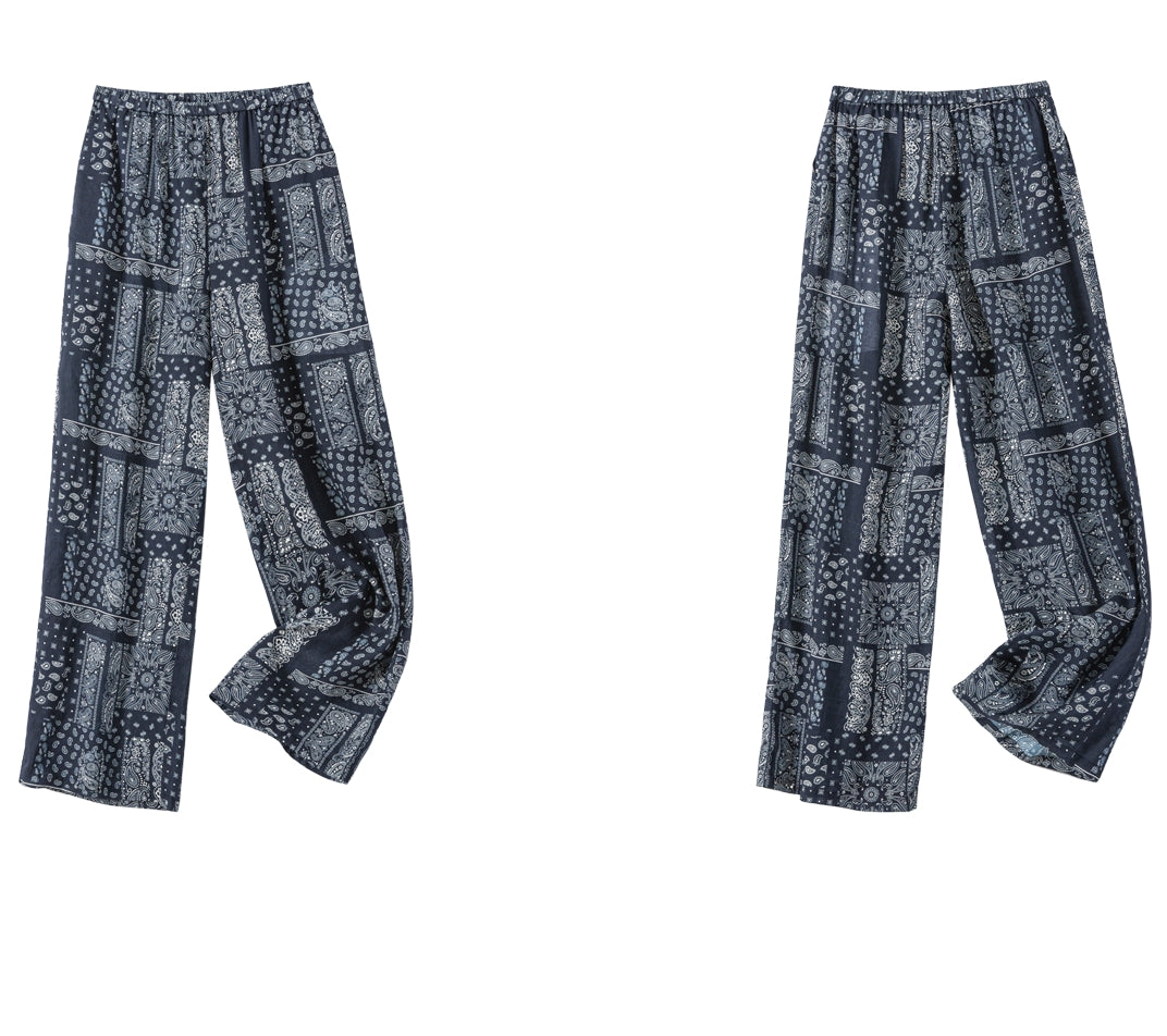 Patterned Wide-Leg Pants_BDHL7619