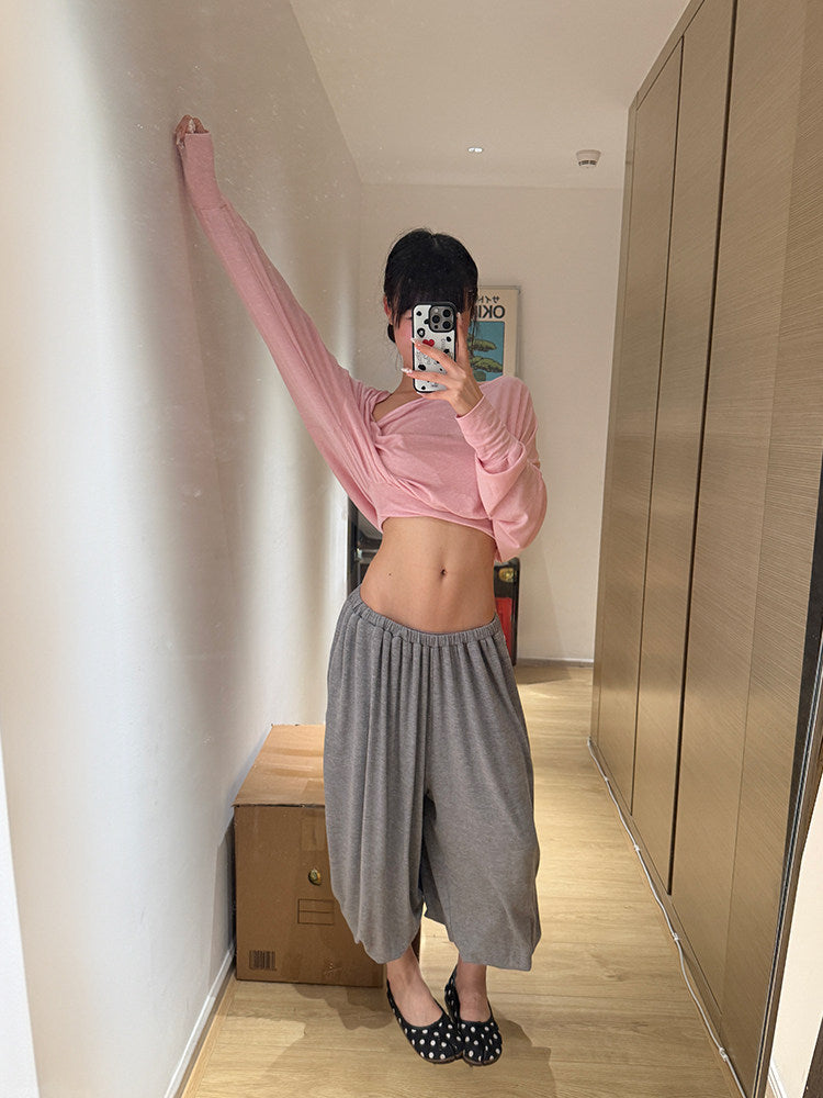 Elastic-Waist Wide-Leg Cropped Pants_BDHL8369