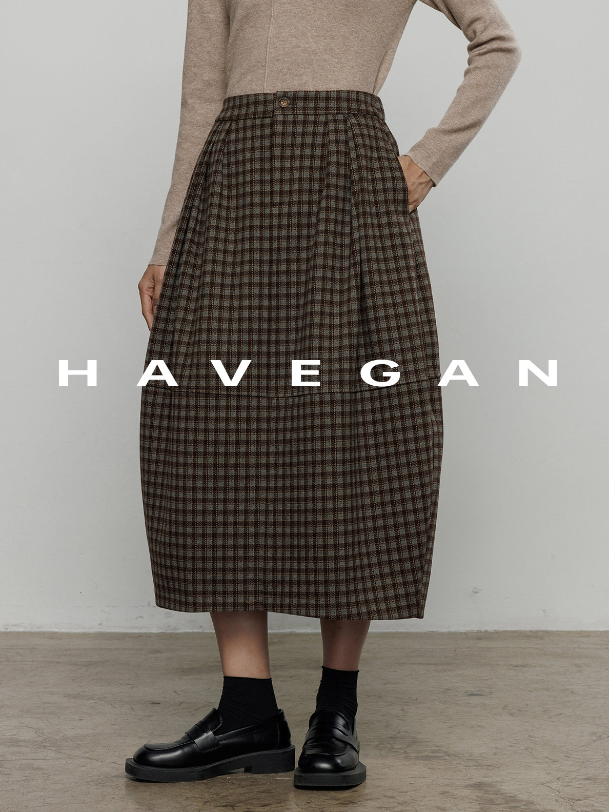 不對稱領針織上衣_BDHL7959