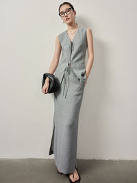 String Vest And Tight Long Skirt_BDHL6057