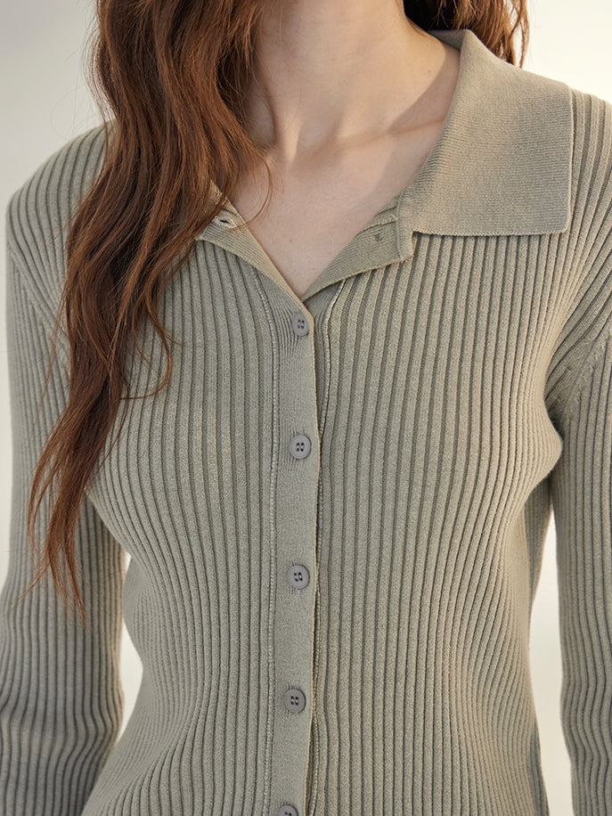 Lapel Knit Cardigan Jacket_BDHL7668