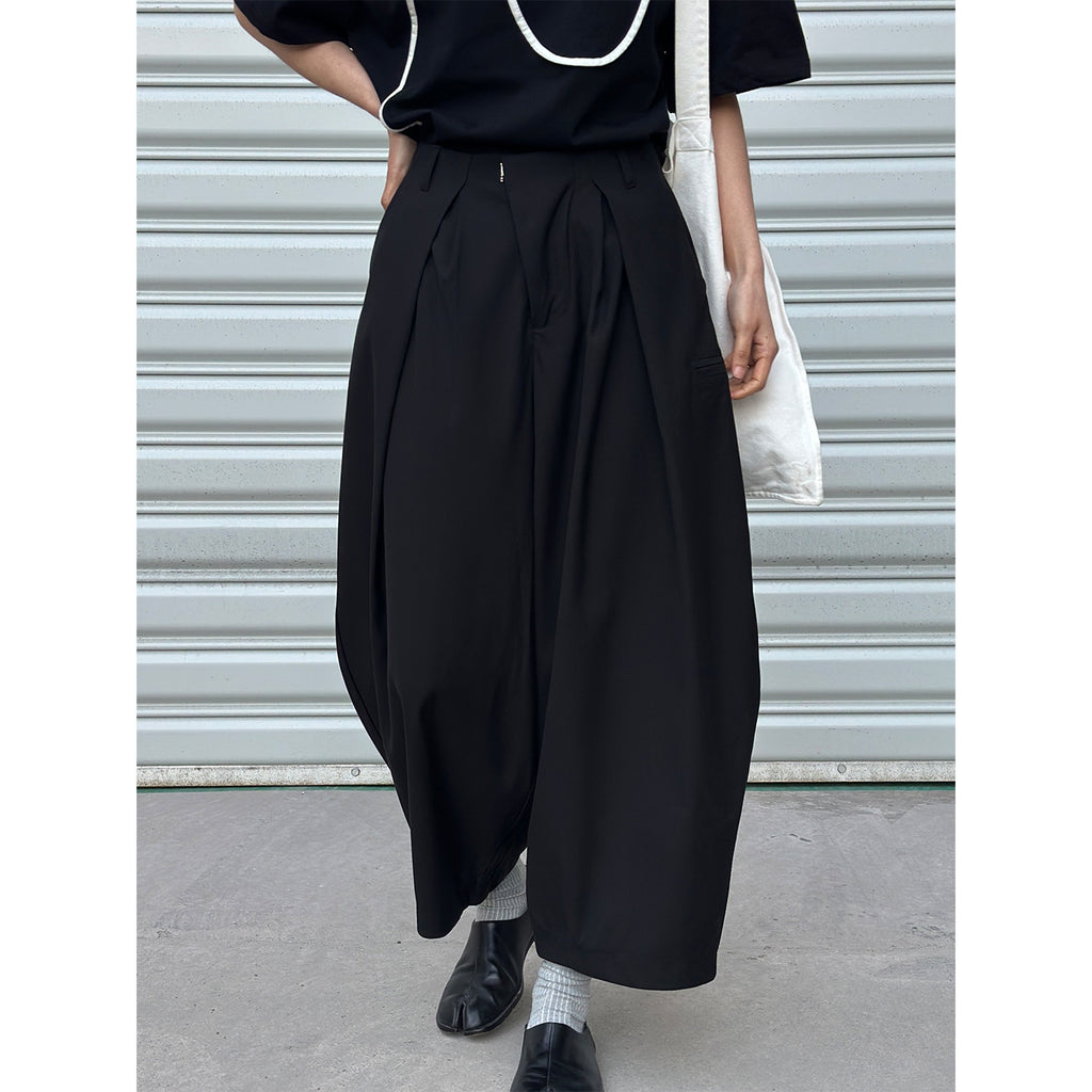 High Waist Balloon Wide Leg Drape Pants_BDHL8263