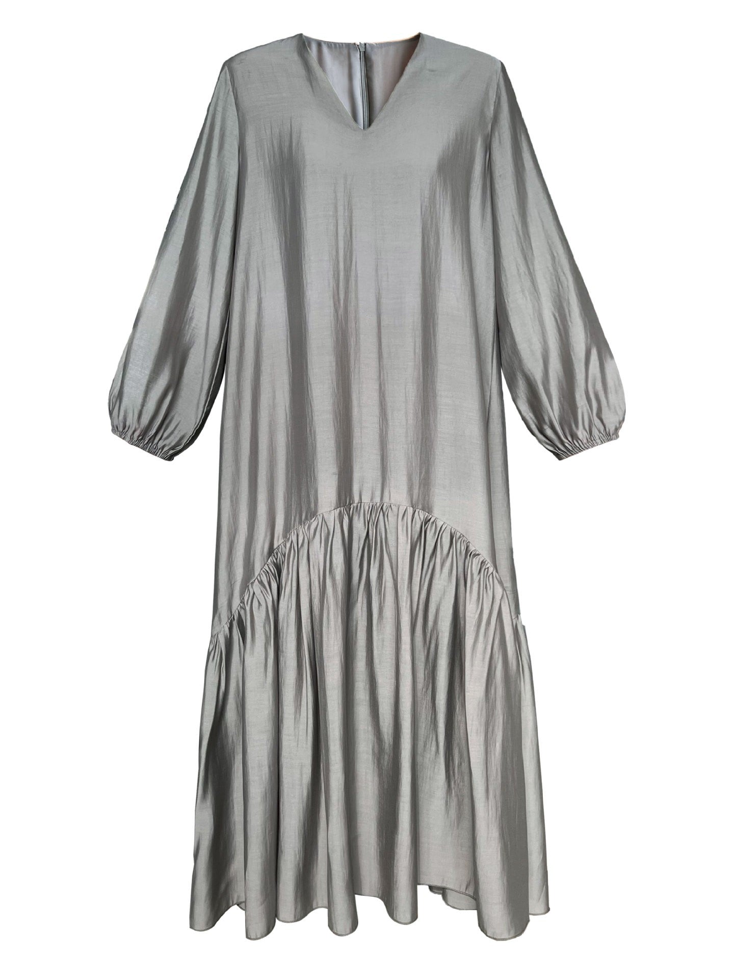 Long Sleeved Tiered Long Dress_BDHL6169